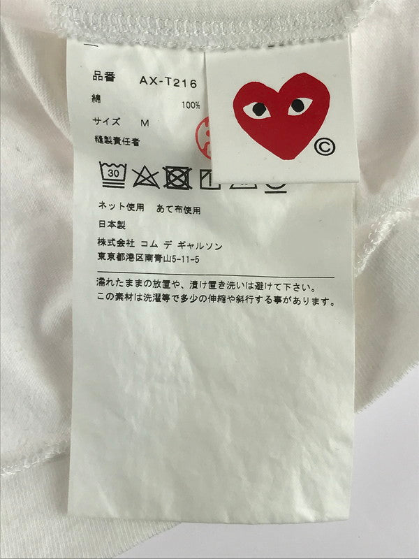 【中古品】【メンズ】 PLAY COMME des GARCONS プレイコムデギャルソン GOLD EMBLEM UNISEX T-SHIRT AX-T216 ゴールド エンブレム ユニセックス Tシャツ 140-250913-rt-03-tag サイズ：M カラー：ホワイト 万代Net店