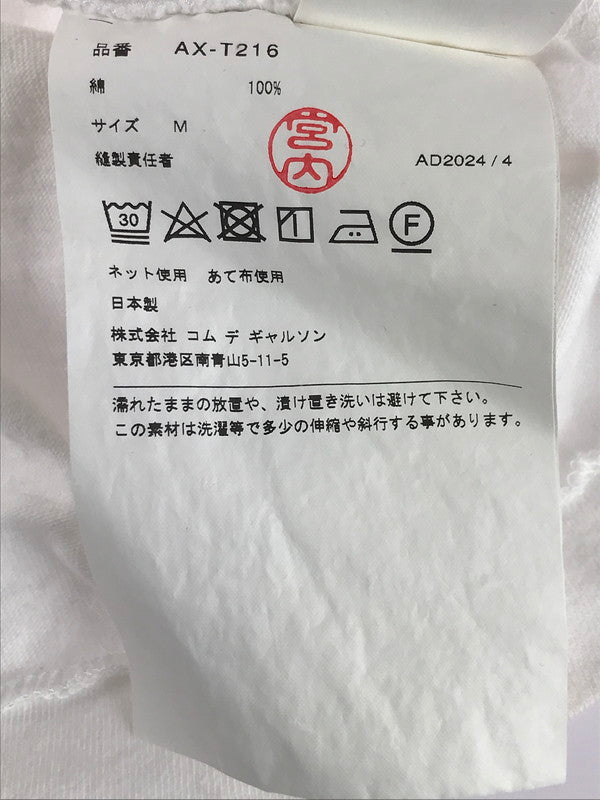 【中古品】【メンズ】 PLAY COMME des GARCONS プレイコムデギャルソン GOLD EMBLEM UNISEX T-SHIRT AX-T216 ゴールド エンブレム ユニセックス Tシャツ 140-250913-rt-03-tag サイズ：M カラー：ホワイト 万代Net店