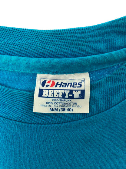 【中古品】【メンズ】 HANES ヘインズ 80's～90's SRI CHINMOY MARATHON RUNNER PRINT L/S TEE スリ・チンモイ マラソンランナープリント ロングスリーブ Tシャツ トップス 146-260505-rt-06-tag サイズ：M カラー：ブルー 万代Net店