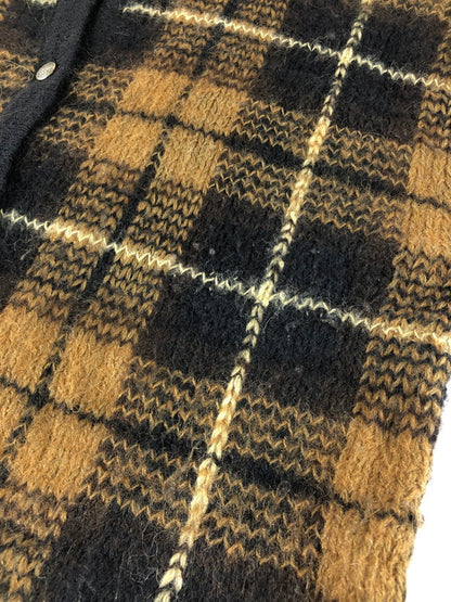 【現状渡し品】【メンズ】 CHELSEA CAMBELL チェルシーキャンベル CHECK PATTERN ACRYLIC MOHAIR CARDIGAN チェックパターン アクリルモヘア カーディガン 146-250912-hi-14-tag サイズ：L カラー：ブラウン系 万代Net店