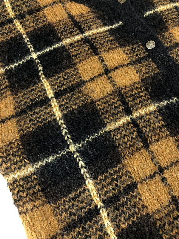 【現状渡し品】【メンズ】 CHELSEA CAMBELL チェルシーキャンベル CHECK PATTERN ACRYLIC MOHAIR CARDIGAN チェックパターン アクリルモヘア カーディガン 146-250912-hi-14-tag サイズ：L カラー：ブラウン系 万代Net店