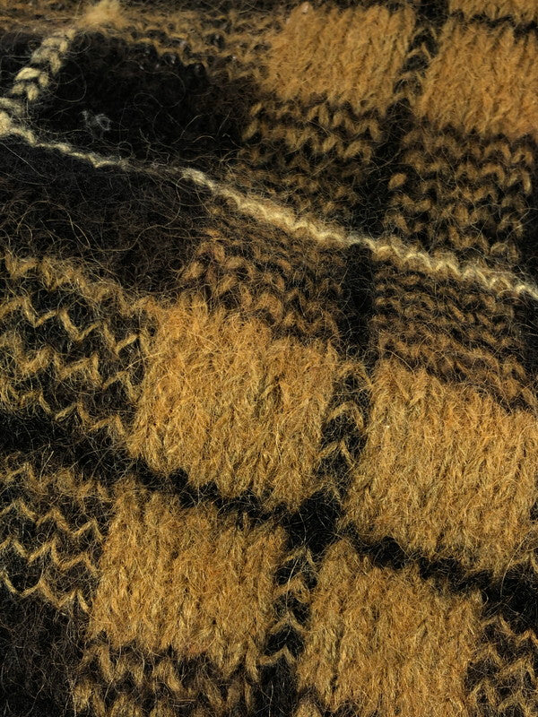 【現状渡し品】【メンズ】 CHELSEA CAMBELL チェルシーキャンベル CHECK PATTERN ACRYLIC MOHAIR CARDIGAN チェックパターン アクリルモヘア カーディガン 146-250912-hi-14-tag サイズ：L カラー：ブラウン系 万代Net店