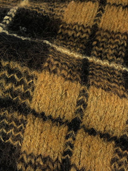 【現状渡し品】【メンズ】 CHELSEA CAMBELL チェルシーキャンベル CHECK PATTERN ACRYLIC MOHAIR CARDIGAN チェックパターン アクリルモヘア カーディガン 146-250912-hi-14-tag サイズ：L カラー：ブラウン系 万代Net店