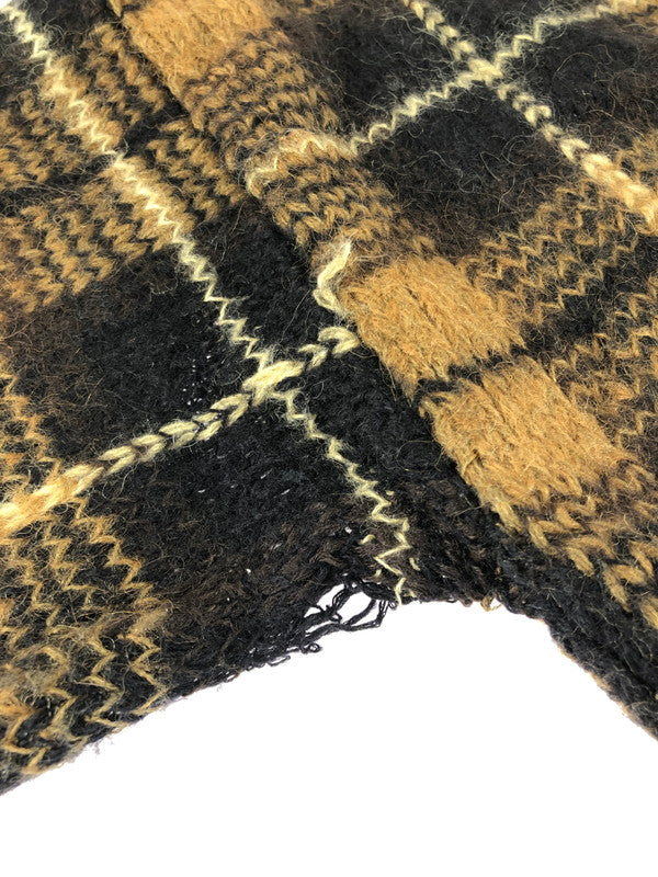 【現状渡し品】【メンズ】 CHELSEA CAMBELL チェルシーキャンベル CHECK PATTERN ACRYLIC MOHAIR CARDIGAN チェックパターン アクリルモヘア カーディガン 146-250912-hi-14-tag サイズ：L カラー：ブラウン系 万代Net店