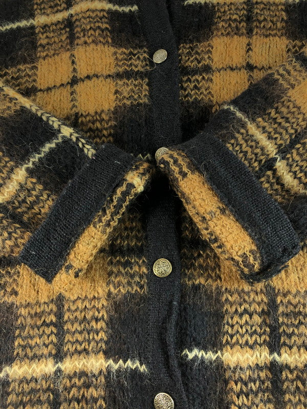 【現状渡し品】【メンズ】 CHELSEA CAMBELL チェルシーキャンベル CHECK PATTERN ACRYLIC MOHAIR CARDIGAN チェックパターン アクリルモヘア カーディガン 146-250912-hi-14-tag サイズ：L カラー：ブラウン系 万代Net店