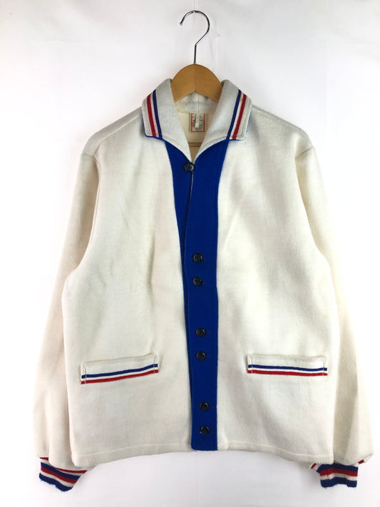 【現状渡し品】【メンズ】 BUTWIN バトウィン 60～70's TRICOLOR COLOR OPENCOLLAR SPORTS JACKET 60～70年代 トリコロールカラー オープンカラー スポーツジャケット アウター ヴィンテージ 146-250912-rt-19-tag サイズ：M カラー：オフホワイト 万代Net店