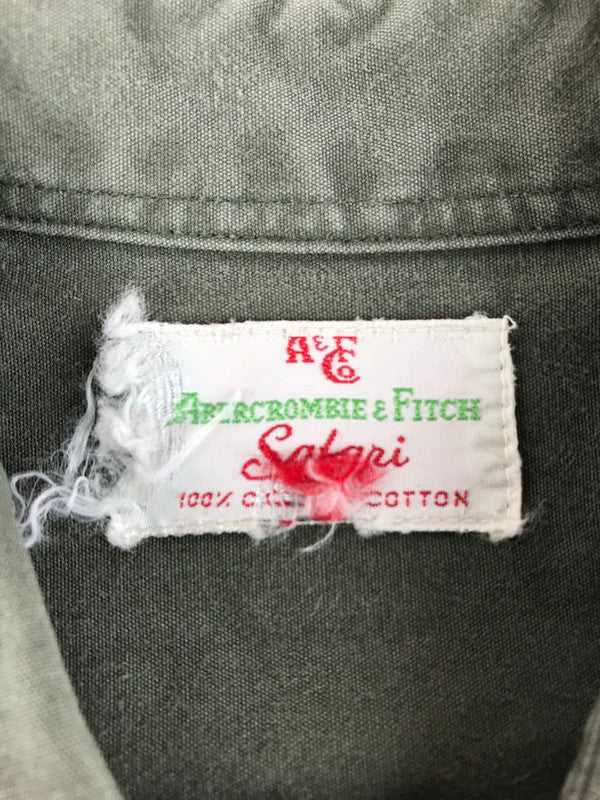 【中古品】【メンズ】 Abercrombie&Fitch アバークロンビーアンドフィッチ ABERCROMBIE&FITCH アバクロンビー＆フィッチ 80's SAFARI SHIRT 80年代 サファリシャツ トップス 146-250914-rt-03-tag サイズ：不明 カラー：グリーン系 万代Net店