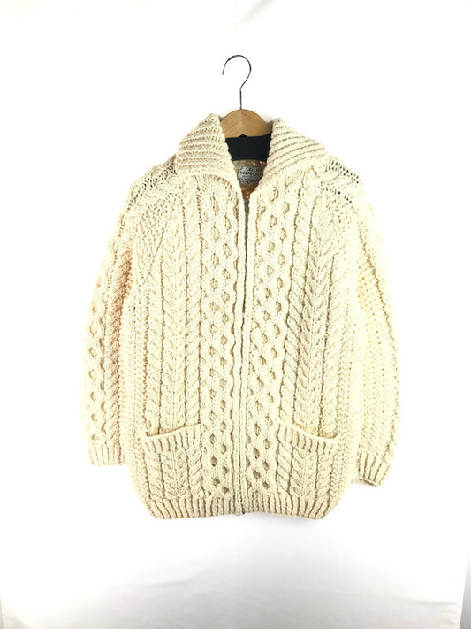 【中古品】【メンズ】 ARAN SWEATER アランセーター FULL ZIP WOOL SWEATER フルジップ ウール セーター トップス 146-250914-rt-07-tag サイズ：不明 カラー：オフホワイト 万代Net店