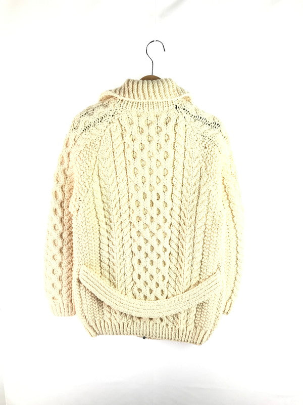 【中古品】【メンズ】 ARAN SWEATER アランセーター FULL ZIP WOOL SWEATER フルジップ ウール セーター トップス 146-250914-rt-07-tag サイズ：不明 カラー：オフホワイト 万代Net店