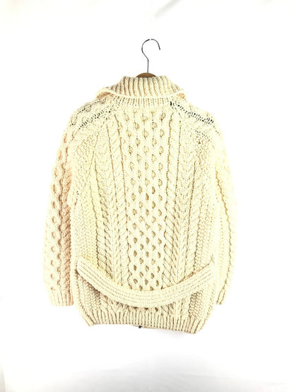 【中古品】【メンズ】 ARAN SWEATER アランセーター FULL ZIP WOOL SWEATER フルジップ ウール セーター トップス 146-250914-rt-07-tag サイズ：不明 カラー：オフホワイト 万代Net店