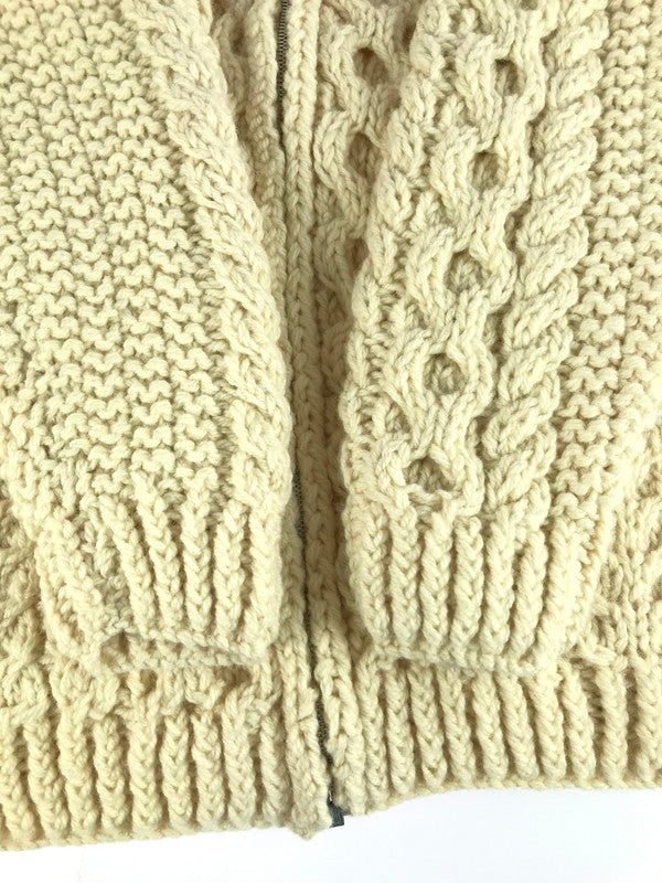 【中古品】【メンズ】 ARAN SWEATER アランセーター FULL ZIP WOOL SWEATER フルジップ ウール セーター トップス 146-250914-rt-07-tag サイズ：不明 カラー：オフホワイト 万代Net店