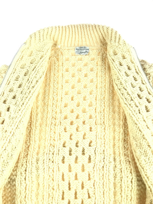 【中古品】【メンズ】 ARAN SWEATER アランセーター FULL ZIP WOOL SWEATER フルジップ ウール セーター トップス 146-250914-rt-07-tag サイズ：不明 カラー：オフホワイト 万代Net店