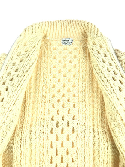 【中古品】【メンズ】 ARAN SWEATER アランセーター FULL ZIP WOOL SWEATER フルジップ ウール セーター トップス 146-250914-rt-07-tag サイズ：不明 カラー：オフホワイト 万代Net店