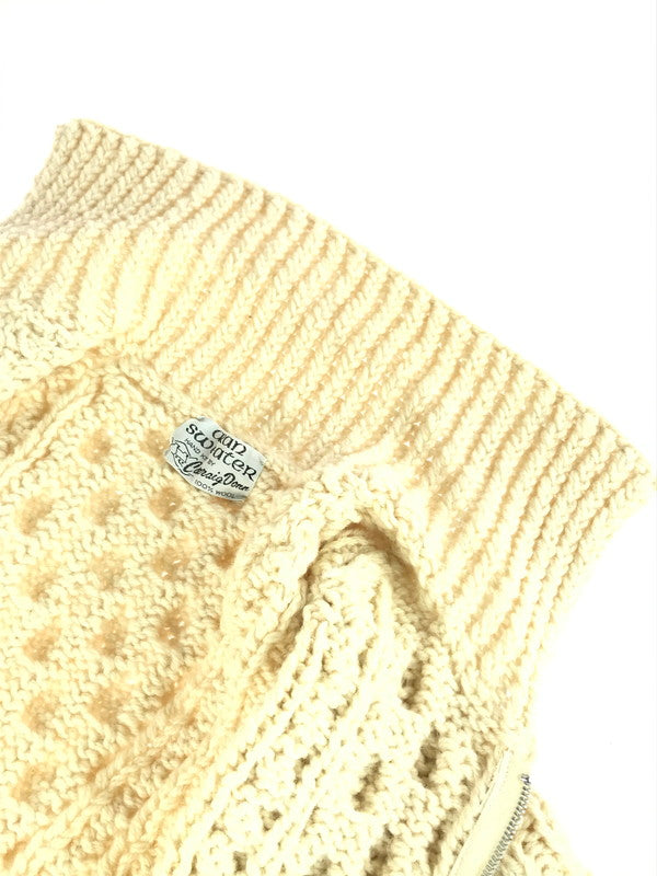 【中古品】【メンズ】 ARAN SWEATER アランセーター FULL ZIP WOOL SWEATER フルジップ ウール セーター トップス 146-250914-rt-07-tag サイズ：不明 カラー：オフホワイト 万代Net店