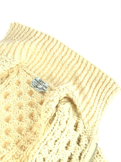 【中古品】【メンズ】 ARAN SWEATER アランセーター FULL ZIP WOOL SWEATER フルジップ ウール セーター トップス 146-250914-rt-07-tag サイズ：不明 カラー：オフホワイト 万代Net店