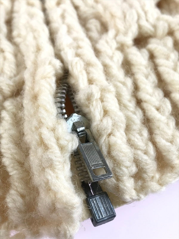 【中古品】【メンズ】 ARAN SWEATER アランセーター FULL ZIP WOOL SWEATER フルジップ ウール セーター トップス 146-250914-rt-07-tag サイズ：不明 カラー：オフホワイト 万代Net店