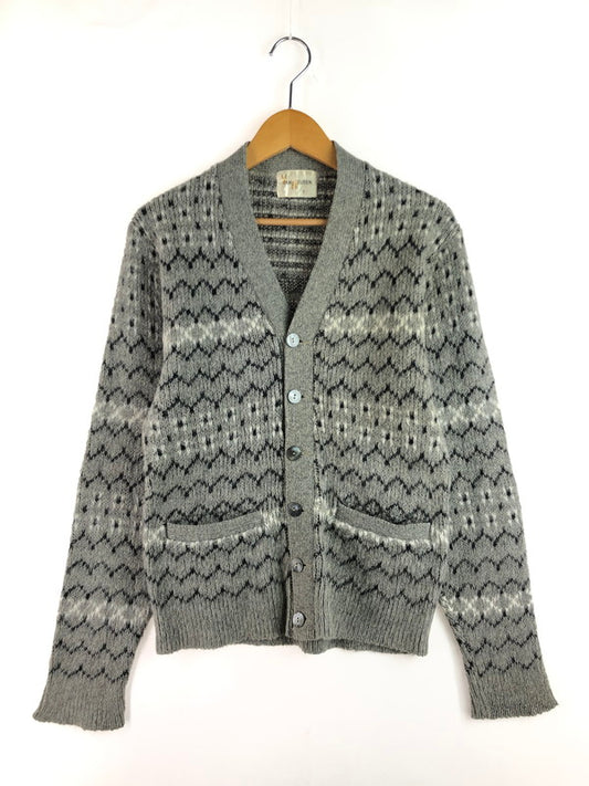 【現状渡し品】【メンズ】 VAN HEUSEN ヴァンヒューゼン 60's CARDIGAN 60年代 カーディガン 総柄 ニット 146-250912-hi-13-tag サイズ：S カラー：グレー 万代Net店