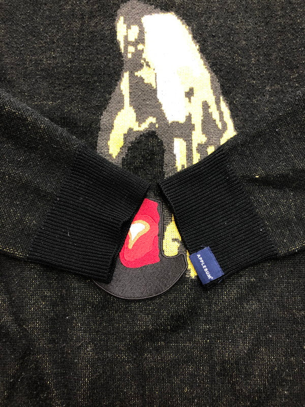 【現状渡し品】【メンズ】 APPLEBUM アップルバム GOLDEN APPLE CREW SWEATER ゴールデン アップル クルー セーター 142-250920-na-16-tag サイズ：M カラー：ブラック 万代Net店