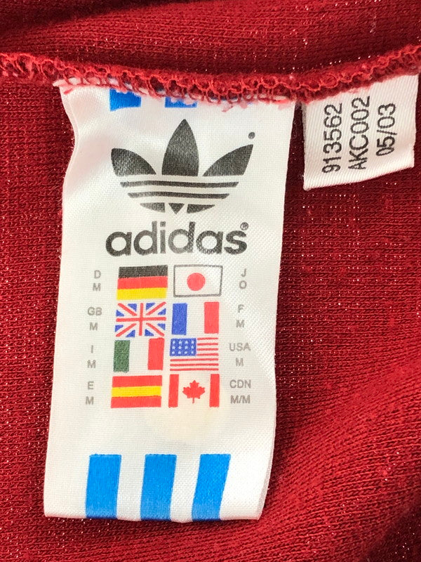 【中古品】【メンズ】 ADIDAS アディダス LOGO TRACK JAKCET ロゴ トラックジャケット ライトアウター 146-260509-na-20-tag サイズ：M カラー：レッド 万代Net店
