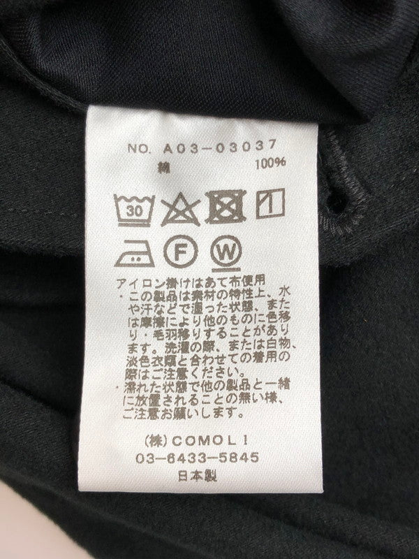 【中古品】【メンズ】 COMOLI コモリ MOLESKIN 2 TUCK PANTS BLACK A03-03037 モールスキン ツータック パンツ ブラック ボトムス 151-250922-rt-03-tag サイズ：3 カラー：ブラック 万代Net店