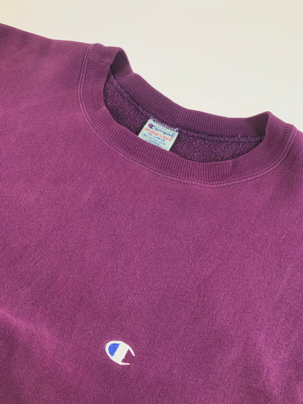 【中古品】【メンズ】 Champion チャンピオン 90's REVERSE WEAVE ONE POINT LOGO SWEATSHIRTS 90年代 リバースウィーブ ワンポイントロゴ スウェットシャツ 146-250915-rt-14-tag サイズ：XXL カラー：パープル 万代Net店