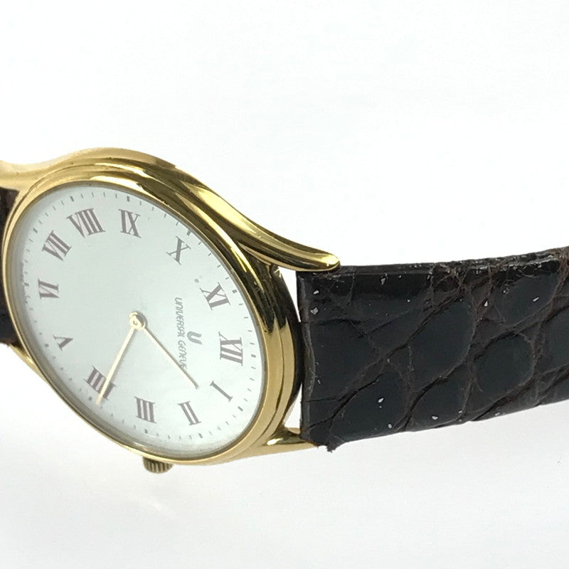 【現状渡し品】【メンズ】 UNIVERSAL GENEVE ユニバーサルジュネーブ 18K 金メッキ クォーツ 腕時計 197-251206-na-10-tag カラー：ブラウン 万代Net店