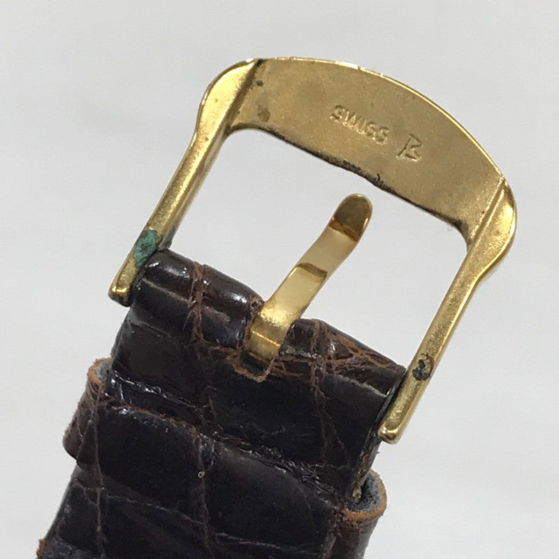 【現状渡し品】【メンズ】 UNIVERSAL GENEVE ユニバーサルジュネーブ 18K 金メッキ クォーツ 腕時計 197-251206-na-10-tag カラー：ブラウン 万代Net店