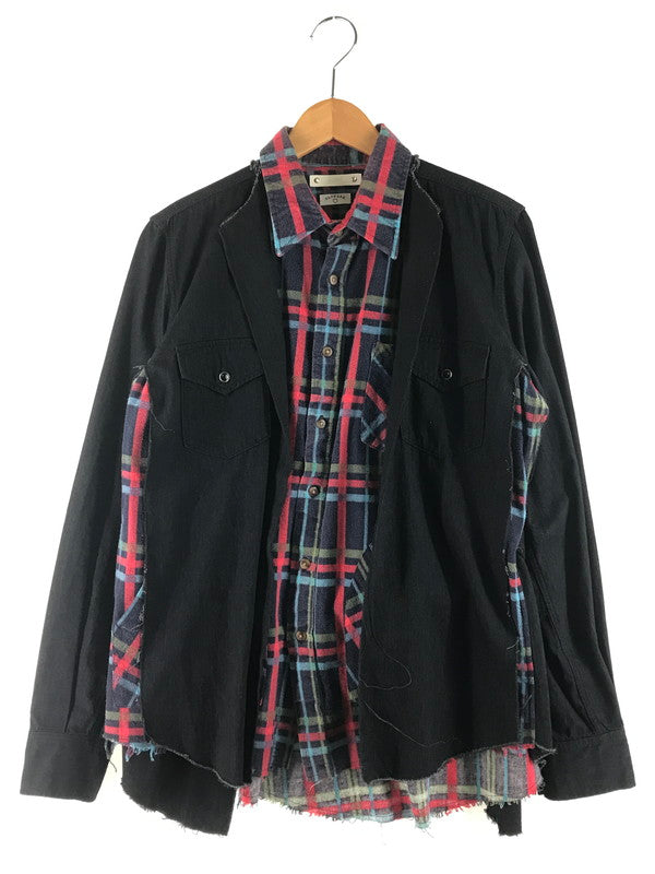 【中古品】【メンズ】 MINEDENIM マインデニム × OLDPARK オールドパーク REBUILD LAYERED SHIRTS MND-20AWOP002-98-022 リビルド レイヤード シャツ 長袖シャツ 140-251004-na-07-tag サイズ：2 カラー：マルチカラー 万代Net店