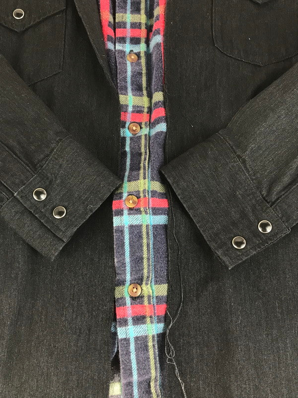 【中古品】【メンズ】 MINEDENIM マインデニム × OLDPARK オールドパーク REBUILD LAYERED SHIRTS MND-20AWOP002-98-022 リビルド レイヤード シャツ 長袖シャツ 140-251004-na-07-tag サイズ：2 カラー：マルチカラー 万代Net店