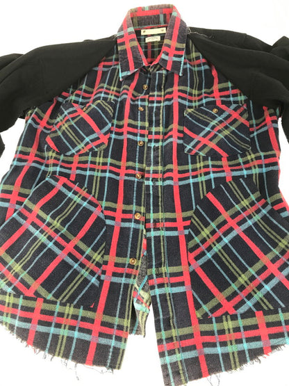 【中古品】【メンズ】 MINEDENIM マインデニム × OLDPARK オールドパーク REBUILD LAYERED SHIRTS MND-20AWOP002-98-022 リビルド レイヤード シャツ 長袖シャツ 140-251004-na-07-tag サイズ：2 カラー：マルチカラー 万代Net店