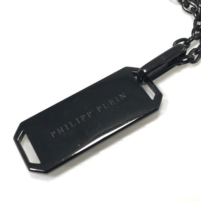【中古品】【メンズ】 PHILIPP PLEIN フィリップ プレイン ドッグタグ プレート ネックレス アクセサリー 192-260627-na-17-tagh カラー：ブラック 万代Net店