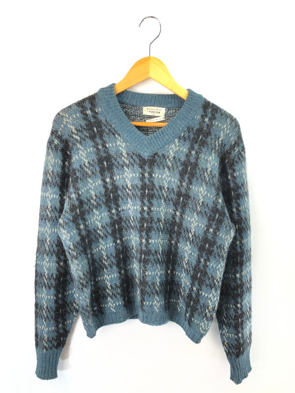 【現状渡し品】【メンズ】 PURITAN ピューリタン 60'S V NECK KNIT SWEATHER 60年代 Vネック ニット セーター 146-250920-na-17-tag サイズ：42 カラー：ブルー系 万代Net店