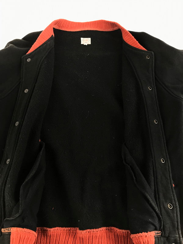 【中古品】THE FLAT HEAD ザフラットヘッド GLORYPARK SWEAT STADIUM JACKET グローリーパーク スウェット スタジアムジャケット 145-250918-rt-17-tag サイズ：38 カラー：ブラック 万代Net店