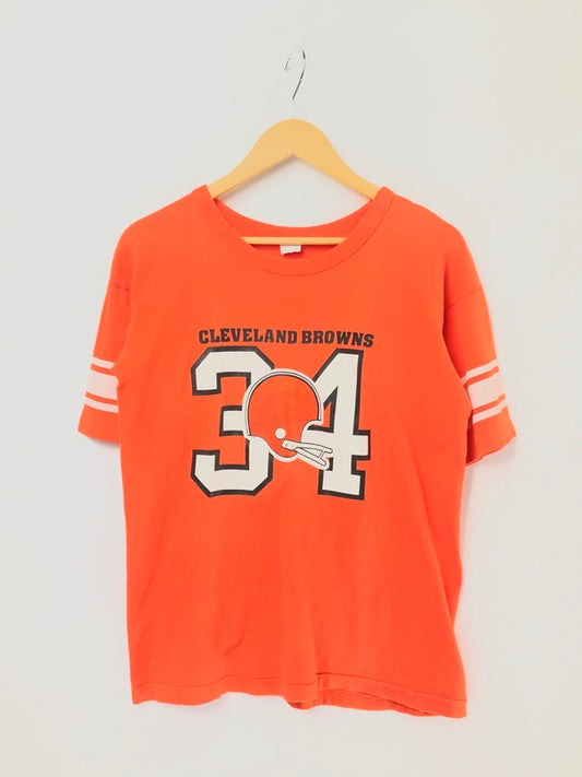 【中古品】【メンズ】 CHAMPION チャンピオン 80's CLEVELAND BROWNS FOOTBALL S/S TEE 80年代 フットボール Tシャツ 半袖Tシャツ トリコタグ前期 146-260511-ty-01-tagh サイズ：XL カラー：オレンジ 万代Net店