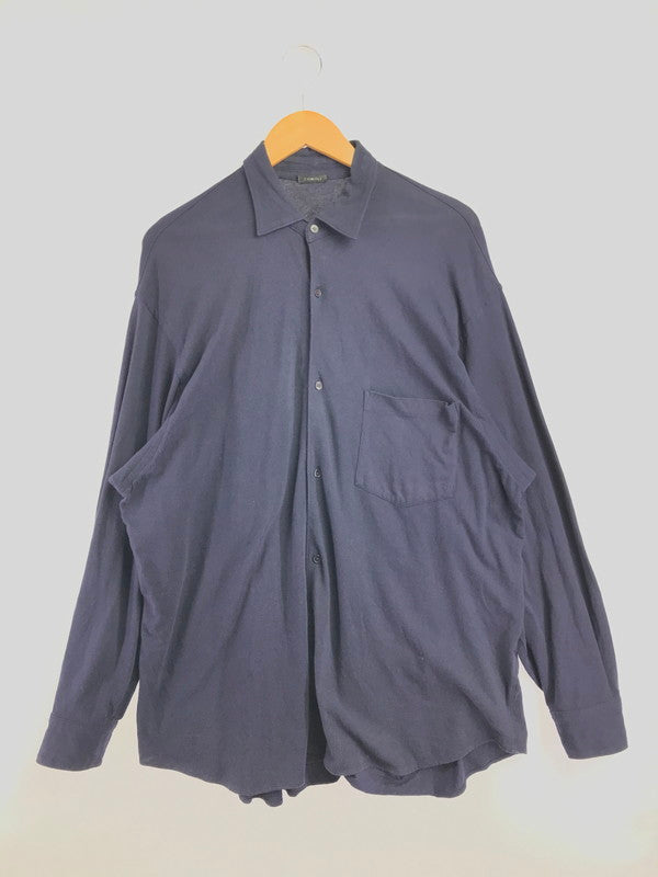 【中古品】【メンズ】 COMOLI コモリ 24SS JERSEY COMOLI SHIRT Z01－05015 ジャージー コモリ シャツ 140-260522-rt-17-tagh サイズ：2 カラー：ネイビー 万代Net店