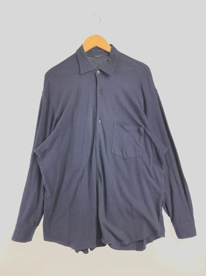 【中古品】【メンズ】 COMOLI コモリ 24SS JERSEY COMOLI SHIRT Z01－05015 ジャージー コモリ シャツ 140-260522-rt-17-tagh サイズ：2 カラー：ネイビー 万代Net店