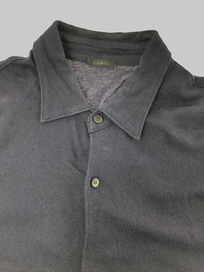 【中古品】【メンズ】 COMOLI コモリ 24SS JERSEY COMOLI SHIRT Z01－05015 ジャージー コモリ シャツ 140-260522-rt-17-tagh サイズ：2 カラー：ネイビー 万代Net店