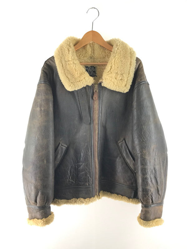 【現状渡し品】【メンズ】 AVIREX アヴィレックス B-3 MOUTON FLIGHT JACKET 33H5595 ムートン フライト ジャケット アウター 146-251005-rt-09-tag サイズ：42 カラー：ブラウン 万代Net店
