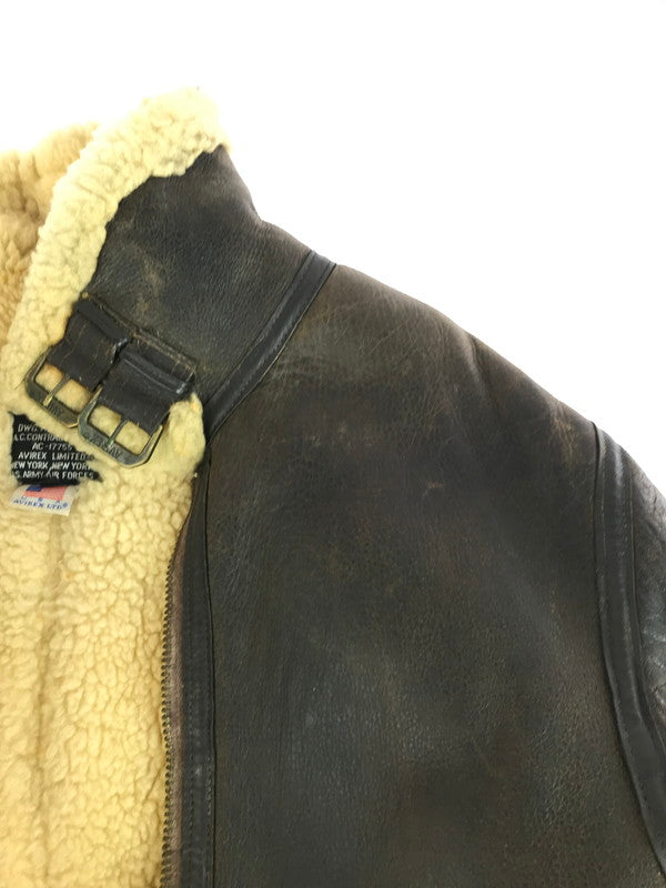 【現状渡し品】【メンズ】 AVIREX アヴィレックス B-3 MOUTON FLIGHT JACKET 33H5595 ムートン フライト ジャケット アウター 146-251005-rt-09-tag サイズ：42 カラー：ブラウン 万代Net店