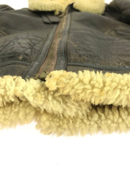 【現状渡し品】【メンズ】 AVIREX アヴィレックス B-3 MOUTON FLIGHT JACKET 33H5595 ムートン フライト ジャケット アウター 146-251005-rt-09-tag サイズ：42 カラー：ブラウン 万代Net店
