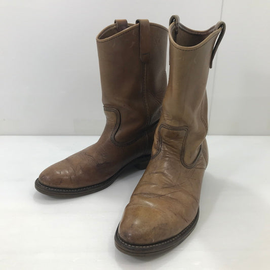 【中古品】【メンズ】 RED WING レッドウィング 推定80's PRINTED VERTICAL FEATHER TAG PECOS BOOTS 推定80年代 プリント縦羽タグ ペコスブーツ 靴 164-251002-rt-13-tag サイズ：25.5cm US 7 1/2 カラー：ブラウン 万代Net店