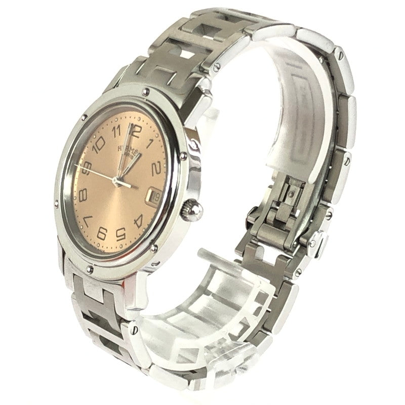 【中古品】【レディース】 HERMES エルメス CLIPPER DATE QUARTZ CL6.710 クリッパー デイトクォーツ 時計 195-250925-rt-26-tag カラー：シルバー 万代Net店