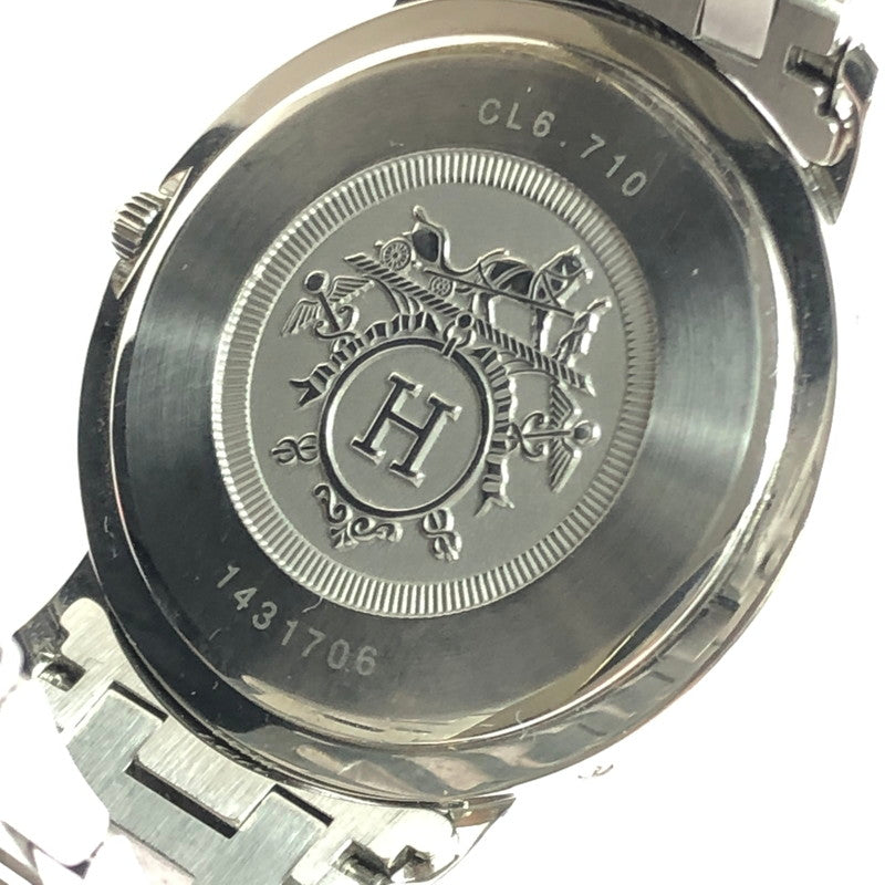 【中古品】【レディース】 HERMES エルメス CLIPPER DATE QUARTZ CL6.710 クリッパー デイトクォーツ 時計 195-250925-rt-26-tag カラー：シルバー 万代Net店