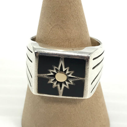 【中古品】【メンズ】 SAAD サード NX-DIA AG925 K18 SUN SYMBOL SIGNET RING サンシンボル シグネット リング 指輪 アクセサリー 191-250930-na-01-tag サイズ：17号 カラー：シルバー 万代Net店