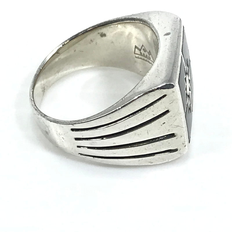 【中古品】【メンズ】 SAAD サード NX-DIA AG925 K18 SUN SYMBOL SIGNET RING サンシンボル シグネット リング 指輪 アクセサリー 191-250930-na-01-tag サイズ：17号 カラー：シルバー 万代Net店