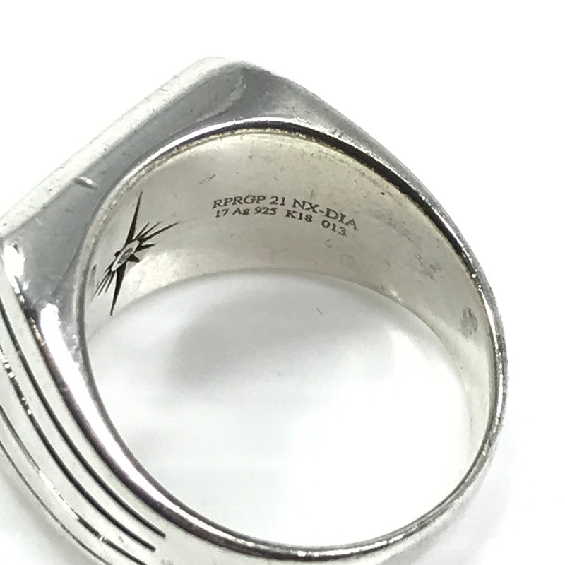 【中古品】【メンズ】 SAAD サード NX-DIA AG925 K18 SUN SYMBOL SIGNET RING サンシンボル シグネット リング 指輪 アクセサリー 191-250930-na-01-tag サイズ：17号 カラー：シルバー 万代Net店