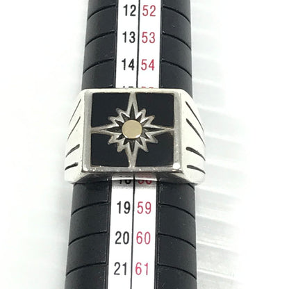 【中古品】【メンズ】 SAAD サード NX-DIA AG925 K18 SUN SYMBOL SIGNET RING サンシンボル シグネット リング 指輪 アクセサリー 191-250930-na-01-tag サイズ：17号 カラー：シルバー 万代Net店