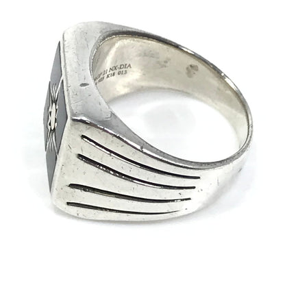 【中古品】【メンズ】 SAAD サード NX-DIA AG925 K18 SUN SYMBOL SIGNET RING サンシンボル シグネット リング 指輪 アクセサリー 191-250930-na-01-tag サイズ：17号 カラー：シルバー 万代Net店
