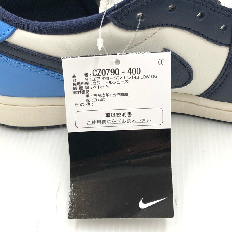 【中古美品】【メンズ】 NIKE ナイキ AIR JORDAN 1 RETRO LOW OG OBSIDIAN CZ0790-400 エアジョーダン1 レトロ ロー OG オブシディアン スニーカー 靴 160-250925-rt-19-tag サイズ：28cm US 10 カラー：SAIL/UNIVERSITY BLUE 万代Net店