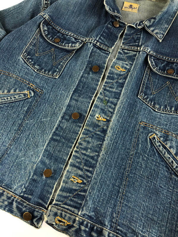 【現状渡し品】【メンズ】 Wrangler ラングラー 60’s INDIGO 24MJ DENIM JACKET 縦ベルタグ 60年代 インディゴ 24MJ デニム ジャケット アウター 146-250927-rt-12-tag サイズ：46 カラー：ライトインディゴ 万代Net店